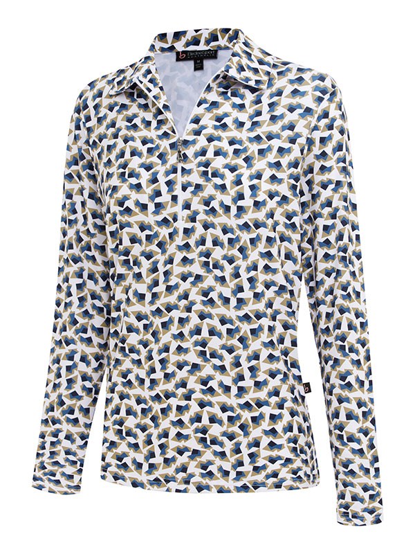 New Navy Louvre Long Sleeve Top