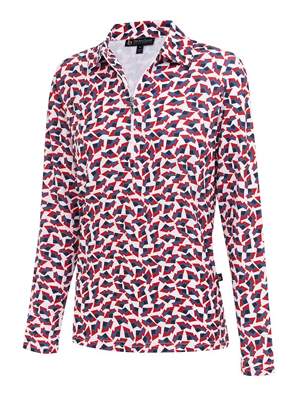 New Navy Louvre Long Sleeve Top