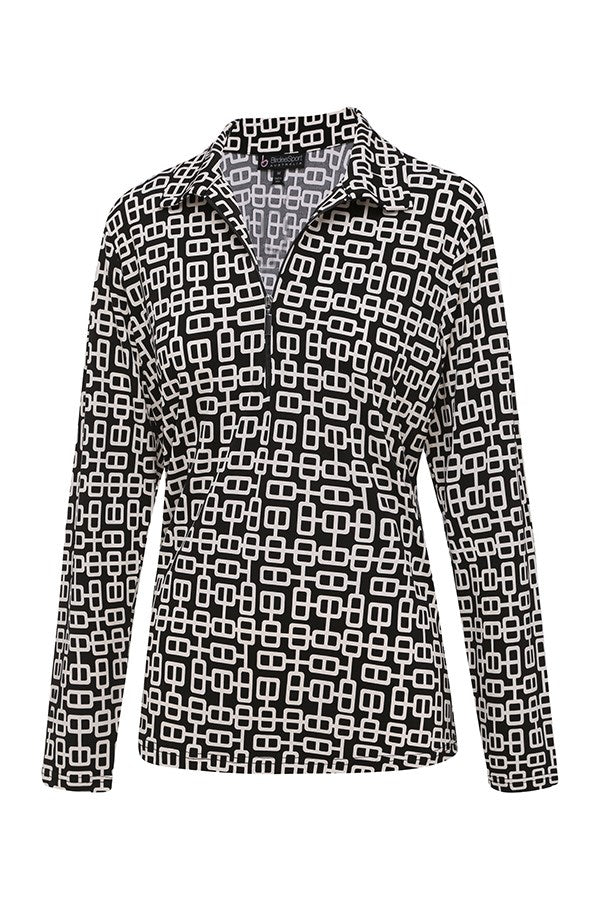 Aztec Zipper Top Long Sleeve