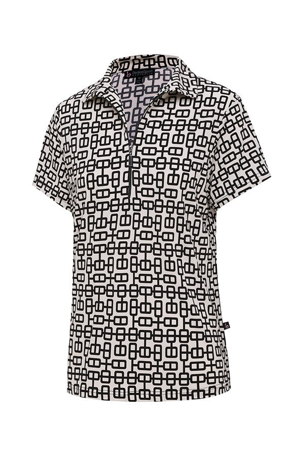 Aztec Zipper Top Short Sleeve