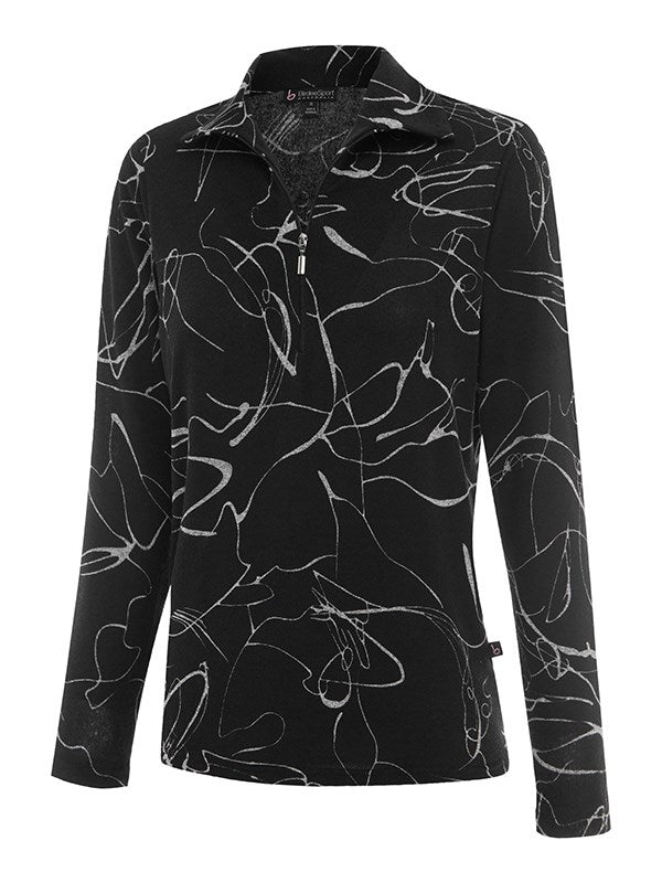 Squiggle Overlayer Long Sleeve Top